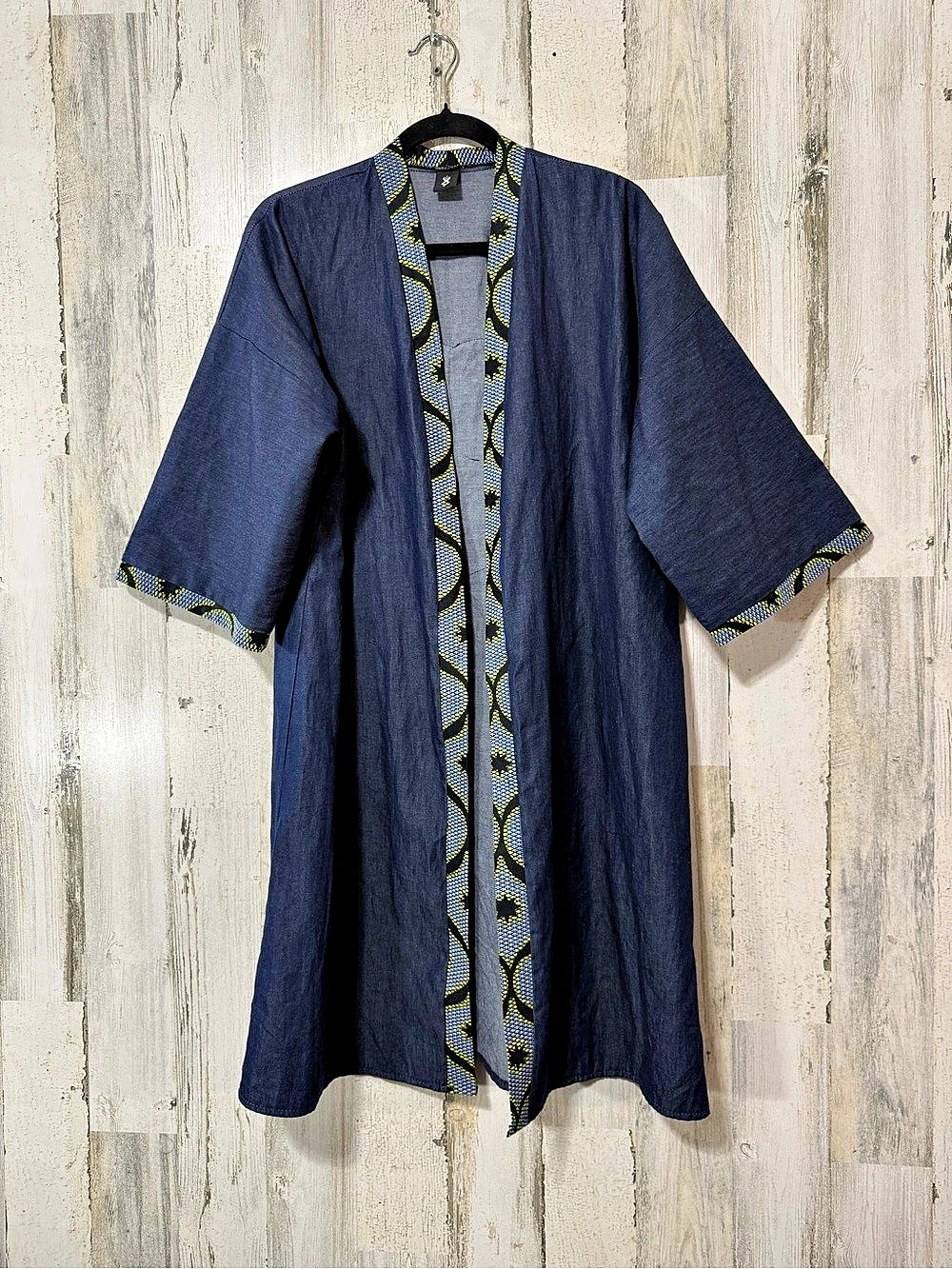 Blue Love & Peace Sequins Kimono Like New
